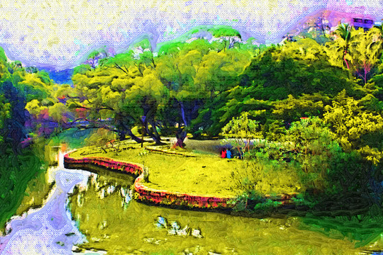自然風(fēng)光油畫