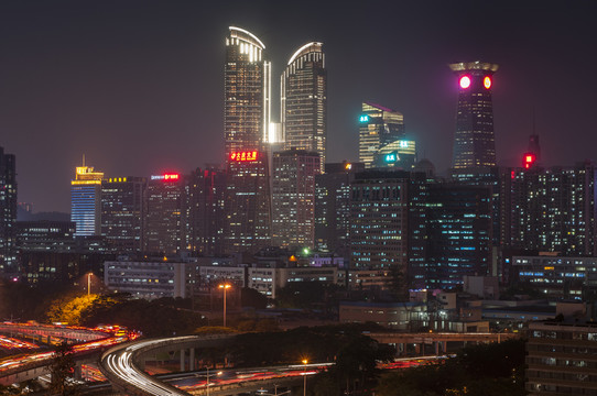 深圳 夜景 車(chē)公廟  立交橋