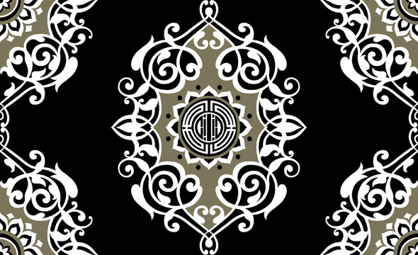 對(duì)稱花卉圖案設(shè)計(jì)（分層）