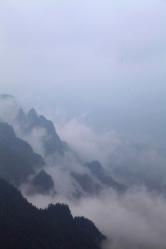 群山中的云霧
