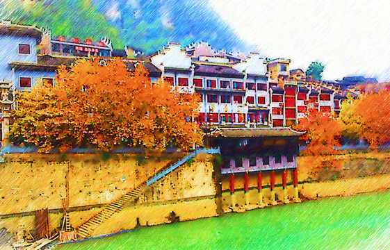 建筑風(fēng)景畫