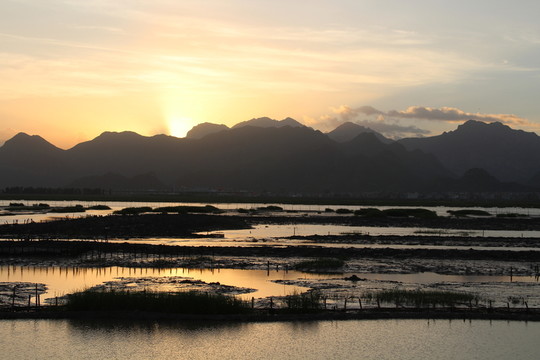 日落海島
