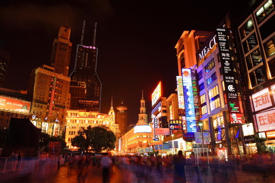 上海南京路步行街夜景