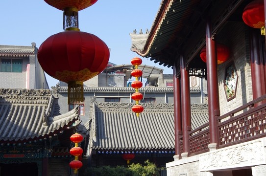 西安都城隍廟  建筑  紅燈籠
