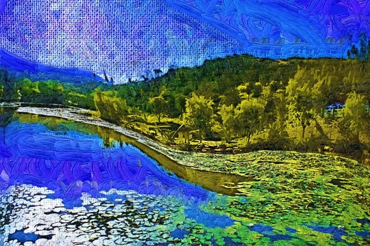 油畫 山水油畫