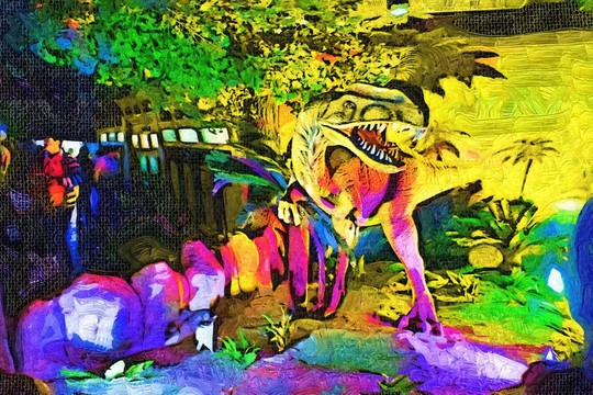 油畫 恐龍