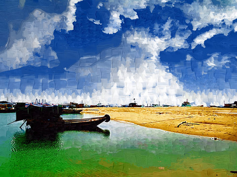 海邊裝飾畫(huà)