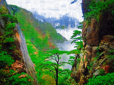 山間風(fēng)景畫