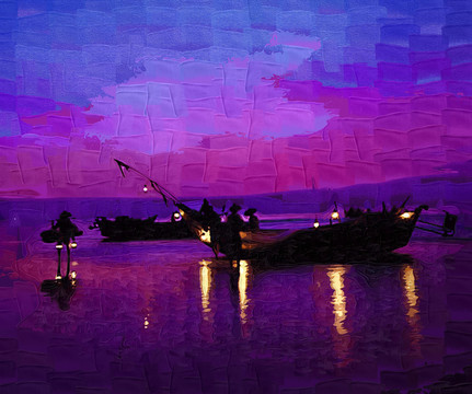 夜晚出海