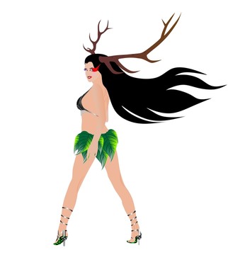 頭上長角的女孩