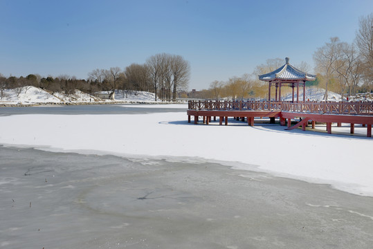 圓明園觀荷亭雪景
