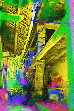 建筑油畫