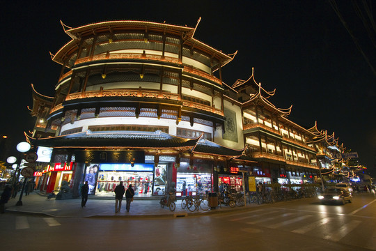 上海老街 豫園 夜景 中國(guó)元素