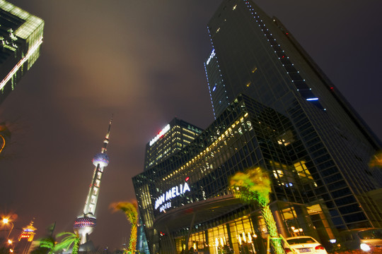 上海 陸家嘴 夜景 高層建筑