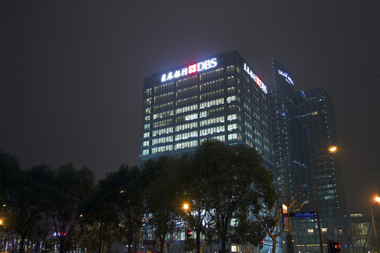 上海 陸家嘴 夜景 高層建筑