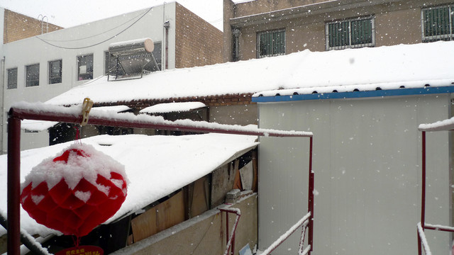 雪景 民居 百姓生活 庭院
