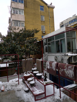 雪景 民居 社區(qū) 百姓生活
