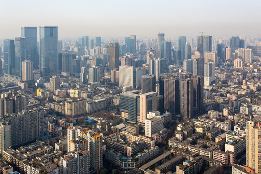 鳥瞰成都城市風(fēng)光