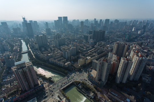 鳥瞰成都城市風(fēng)光