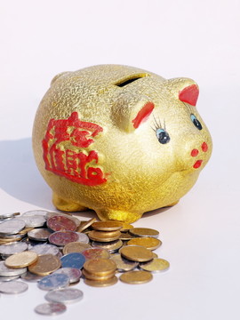 存錢罐和硬幣