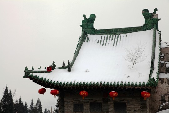 宗教古建筑雪景