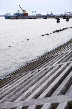 海堤 河堤 堤壩 港口 上海