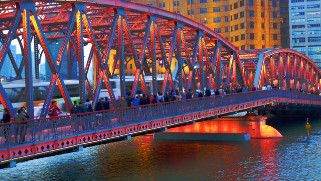 上海外灘 外灘 外白渡橋 浦江