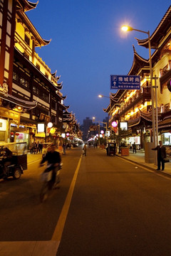 上海 豫園老街 商業(yè)區(qū) 夜景