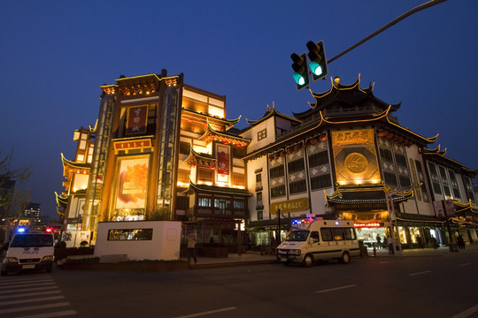 上海 豫園老街 商業(yè)區(qū) 夜景