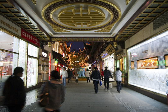 上海 豫園老街 商業(yè)區(qū) 夜景