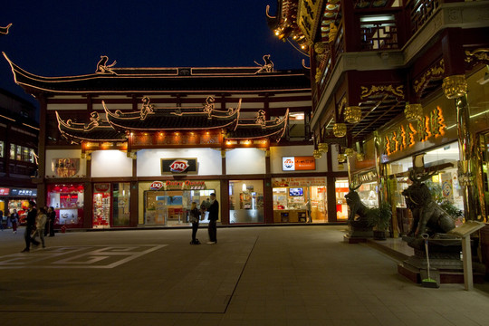 上海 豫園老街 商業(yè)區(qū) 夜景