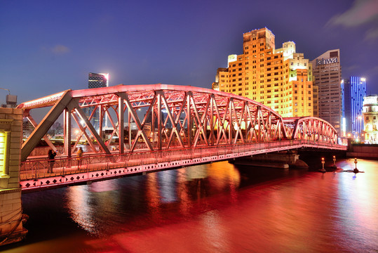 上海外灘外白渡橋夜景