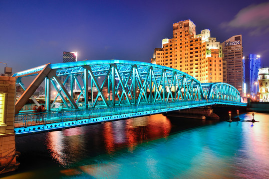 上海外灘外白渡橋夜景
