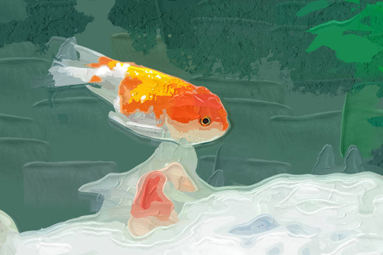 金魚 裝飾畫