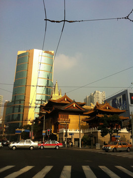 上海 都市 街道 靜安寺 現(xiàn)代