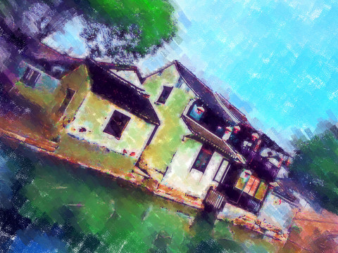 周莊建筑畫