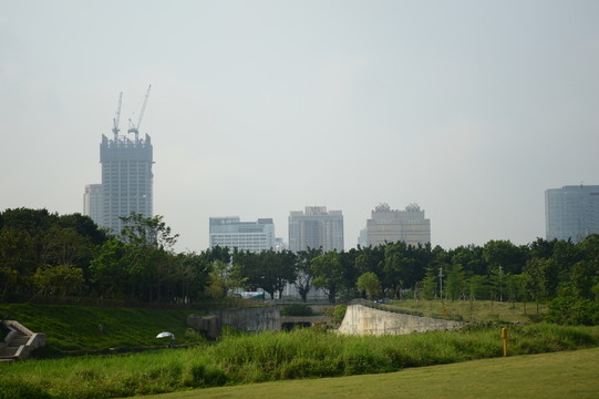 公園一角 高樓