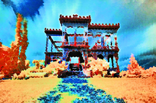 色彩 抽象 裝飾畫 油畫