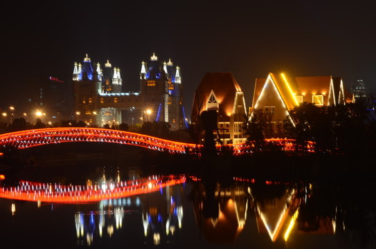 橋梁建筑夜景