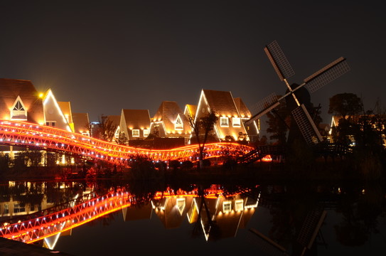 橋梁建筑夜景
