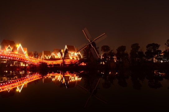 橋梁建筑夜景