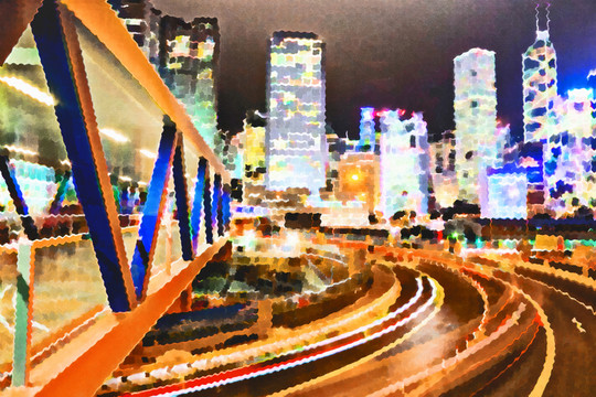 色彩 抽象 裝飾畫 油畫