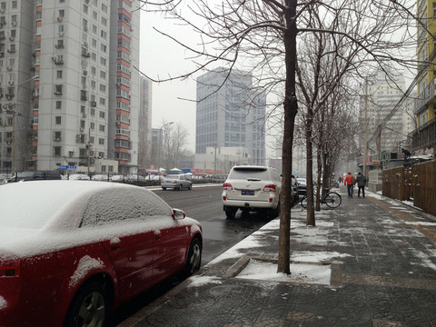 北京 城市 雪景 街道 社區(qū)