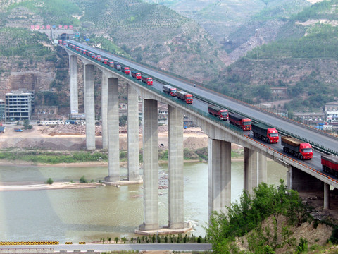 汽車過黃河大橋