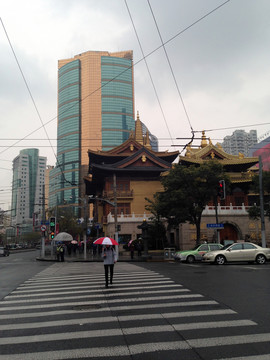 上海 都市 現(xiàn)代建筑 靜安寺
