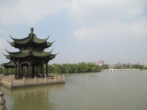 風(fēng)景 亭子 涼亭 濠河