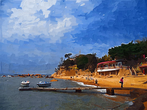 海岸風景畫