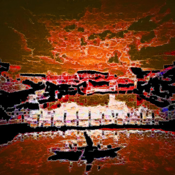 色彩 抽象 裝飾畫 油畫