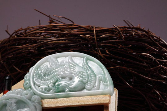 龍鳳對(duì)玉牌 青玉 玉龍 玉鳳