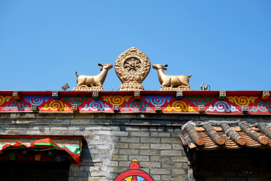 西藏風(fēng)情建筑雕塑圖案